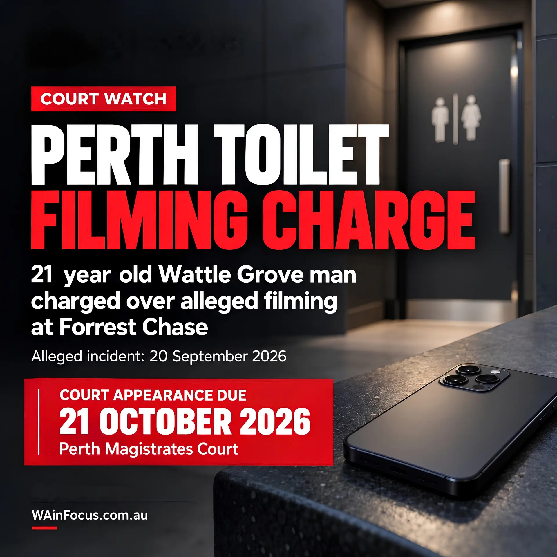 PERTH TOILET FILMING CHARGE: SECOND LOCATION UNDER INVESTIGATION